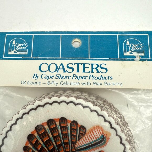 Cape Shore Seashell Paper Coasters New Sealed 18-Pack Beach Nautical Vintage - Picture 3 of 5